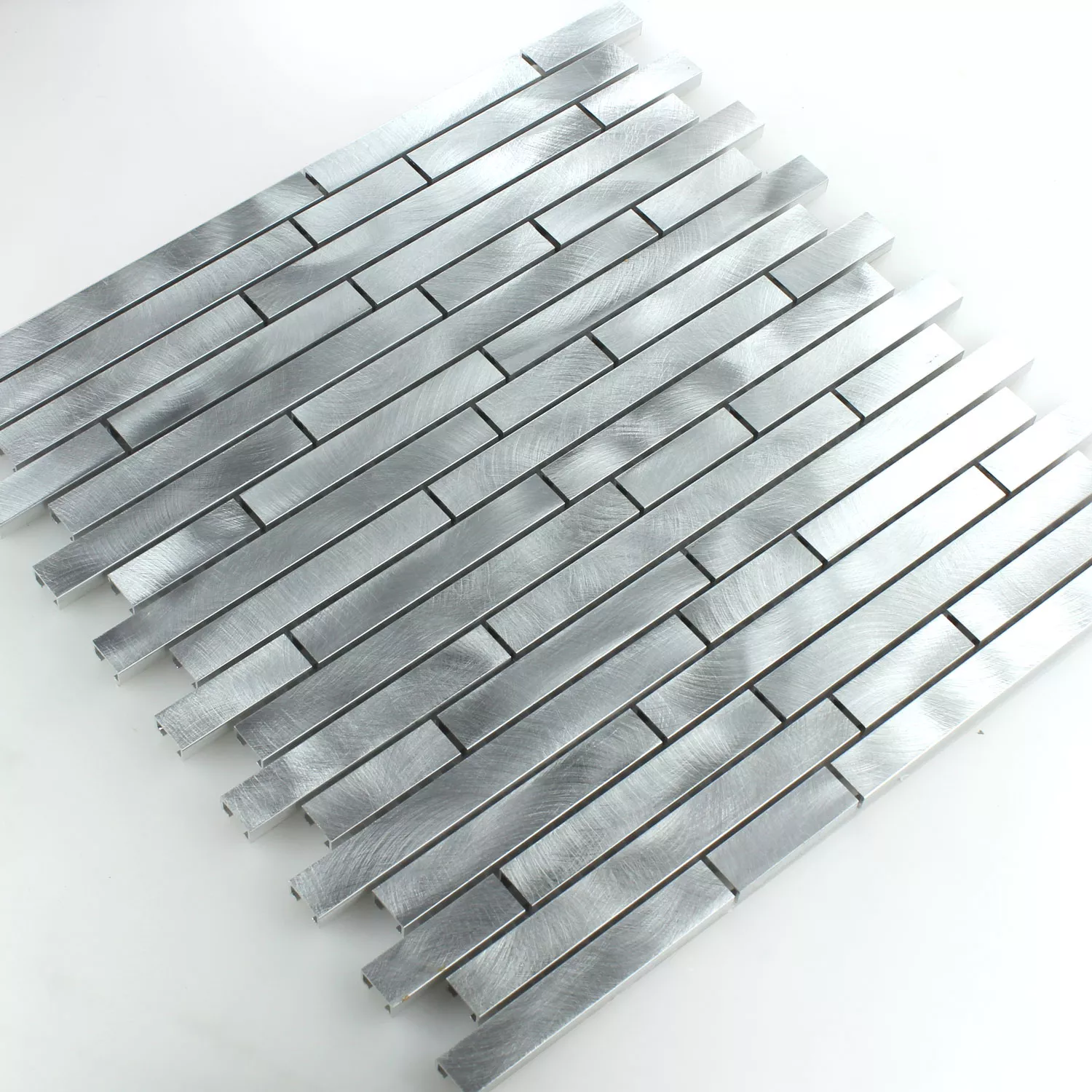 Aluminium Metal Mosaik Fliser Sølv Mix