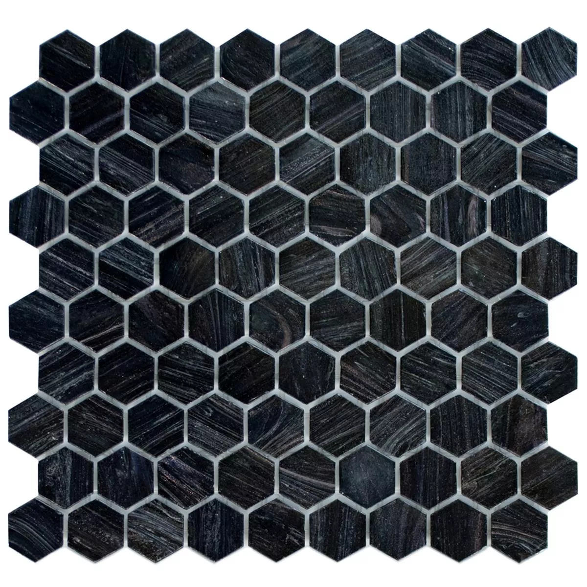 Glasmosaik Fliser Trend-Vi Hexagon 260 Antracit