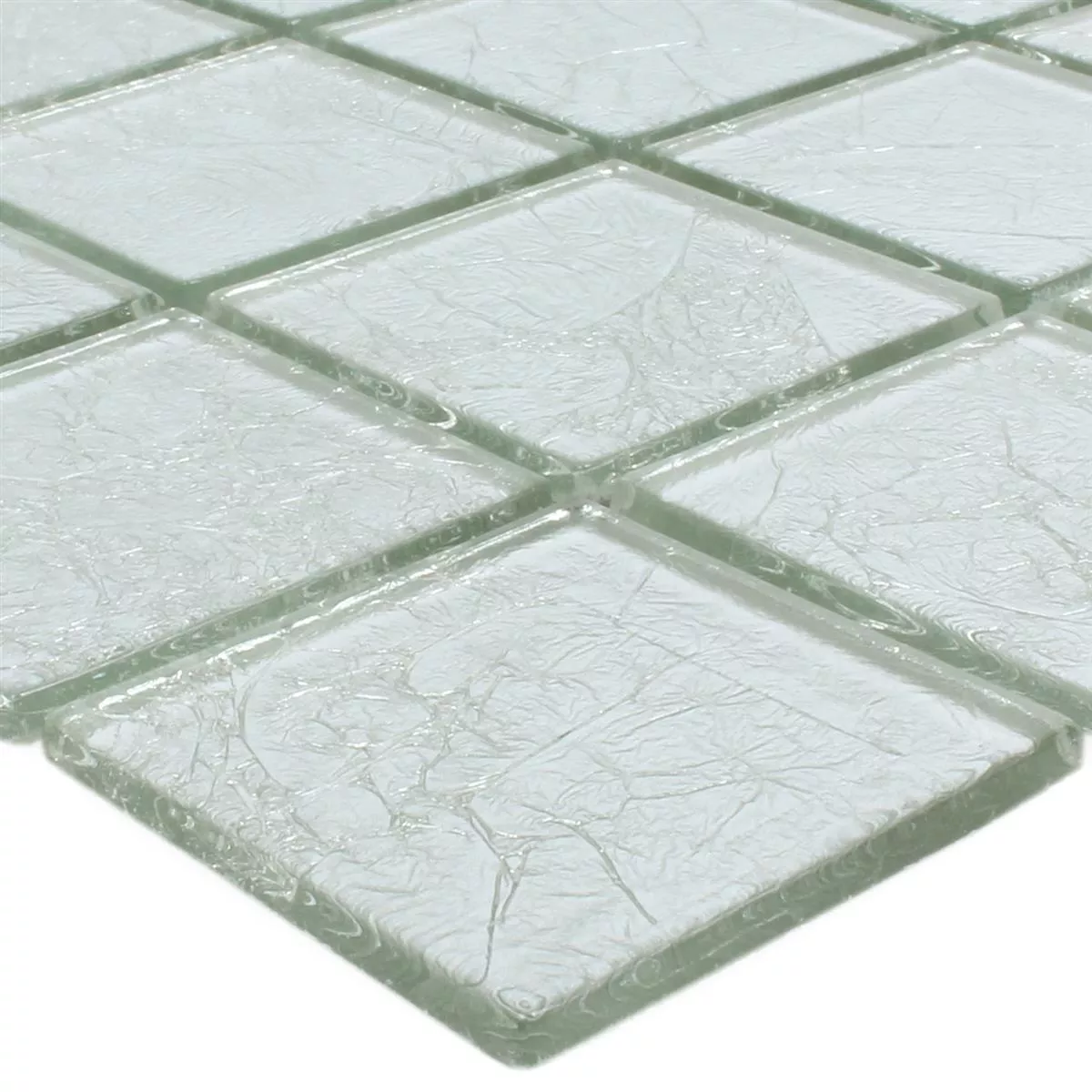 Mosaik Fliser Glas Lucca Sølv 48x48x4mm Mosaik Fliser Glas Lucca Sølv 48x48x4mm