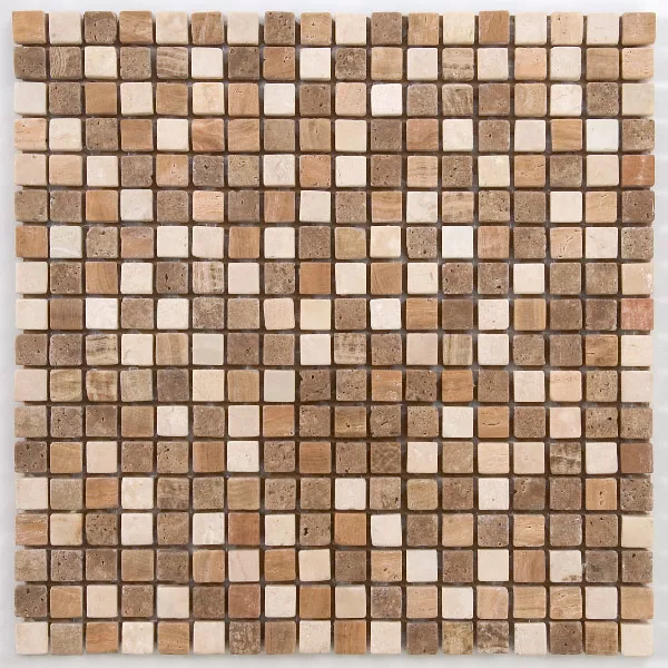 Mosaik Fliser Marmor Brun Mix 15x15x8mm