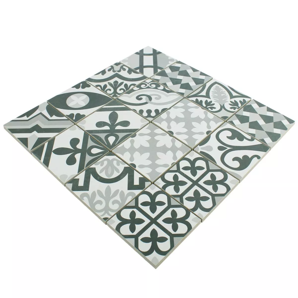 Keramikmosaik Retro Fliser Utopia Sort Hvid R10/B