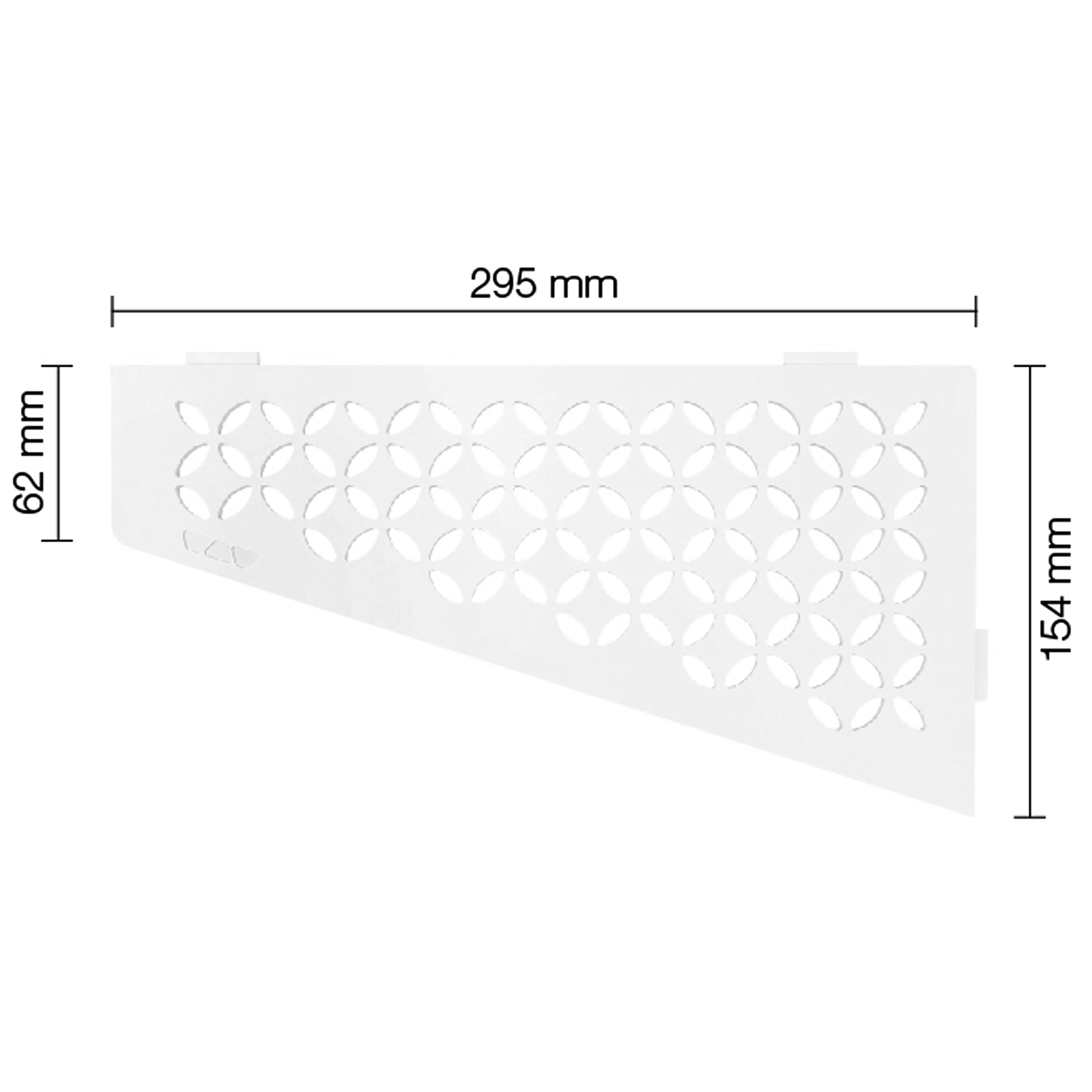 Væghylde brusehylde Schlüter firkantet 15,4x29,5cm blomstret hvid