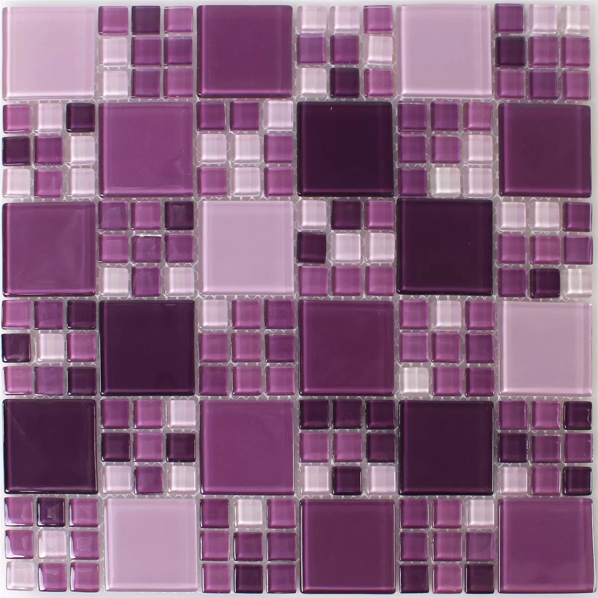 Glasmosaik Fliser Purple Mix