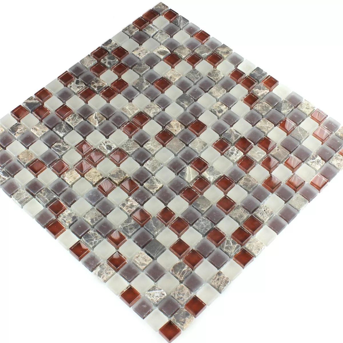 Prøve Mosaik Fliser Glas Marmor  Brun