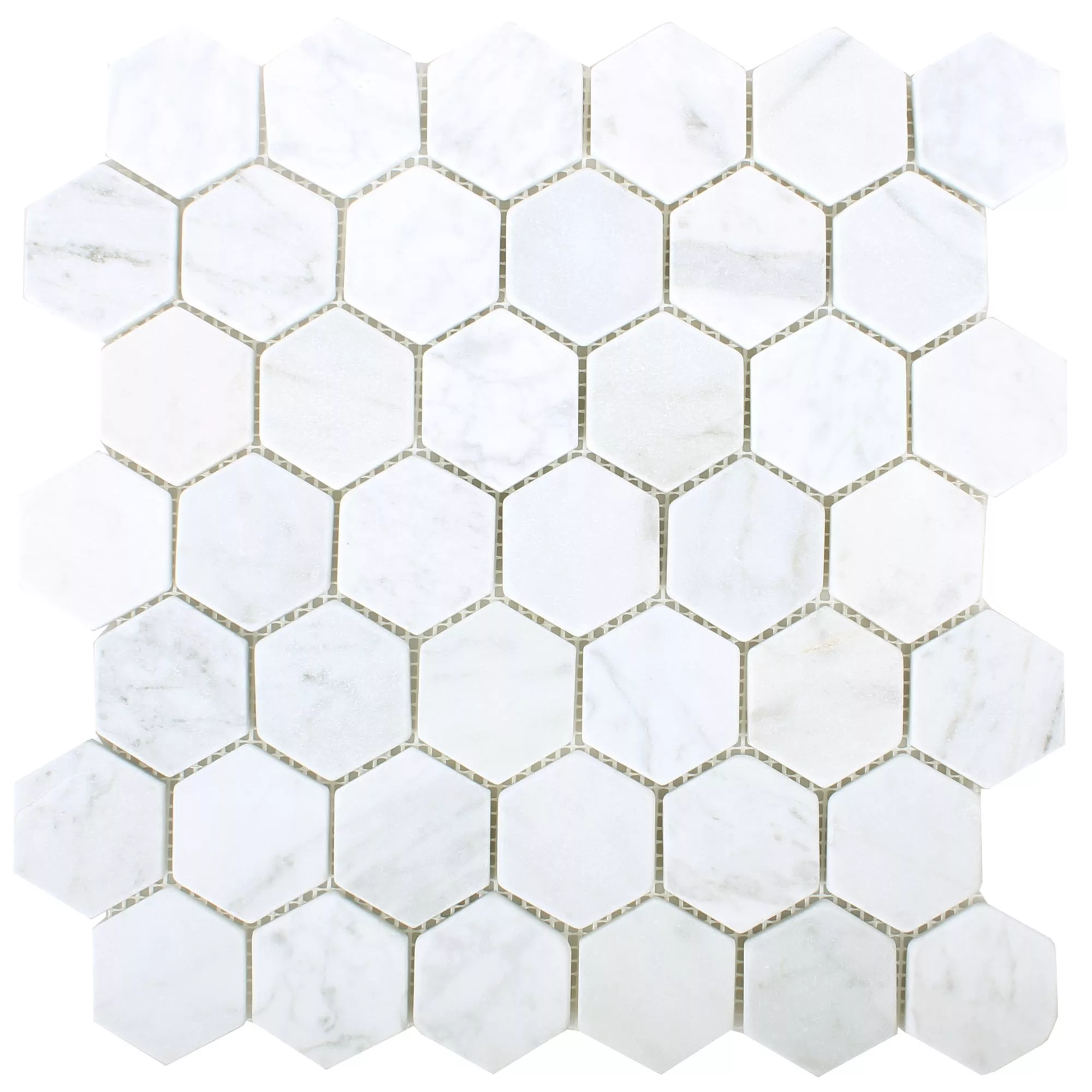 Mosaikfliser Marmor Wutach Hexagon Hvid Carrara