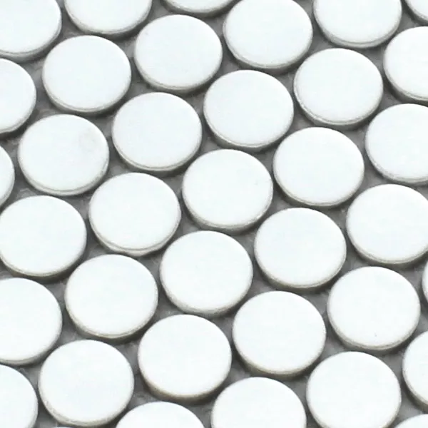Mosaik Fliser Keramik Drop Rund Hvid Uni