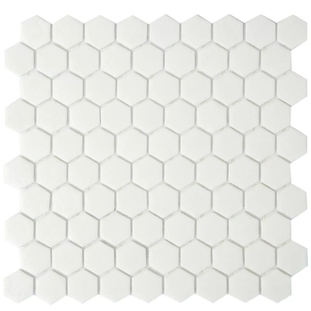 Glasmosaik Fliser Trend-Vi Hexagon 160 Hvid