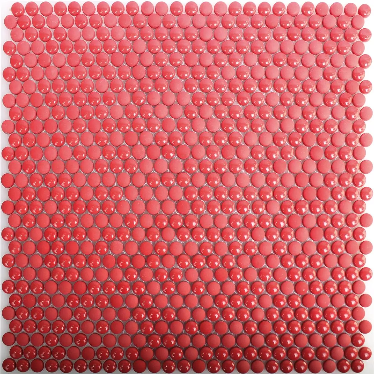 Glasmosaik Fliser Bonbon Rund Eco Rød