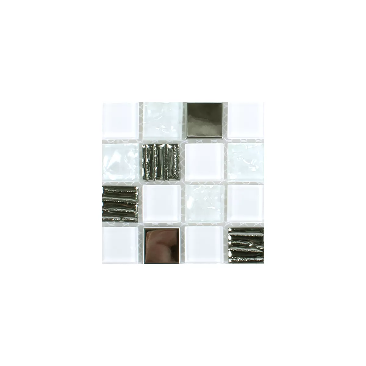 Prøve Mosaik Fliser Admont Hvid Diamant Quadrat