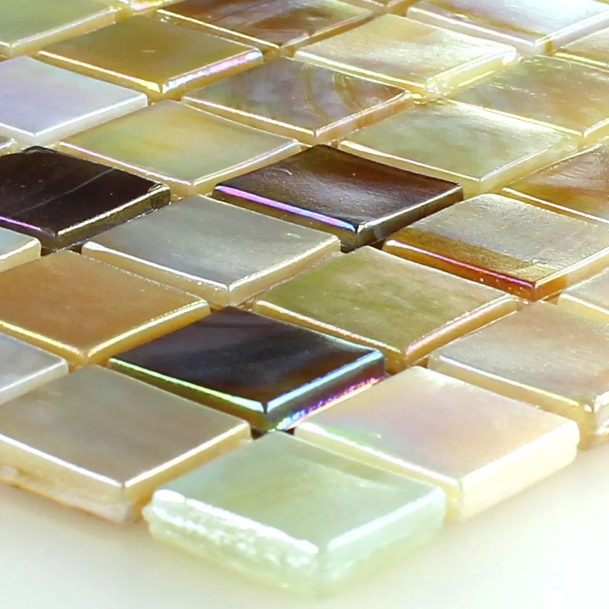 Prøve Glasmosaik Nacre Mix Sand Farver 
