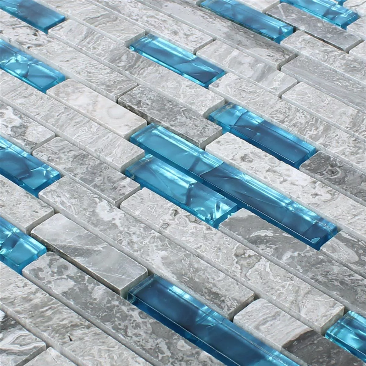 Glasmosaik Naturstefliser Sinop Gra Blå