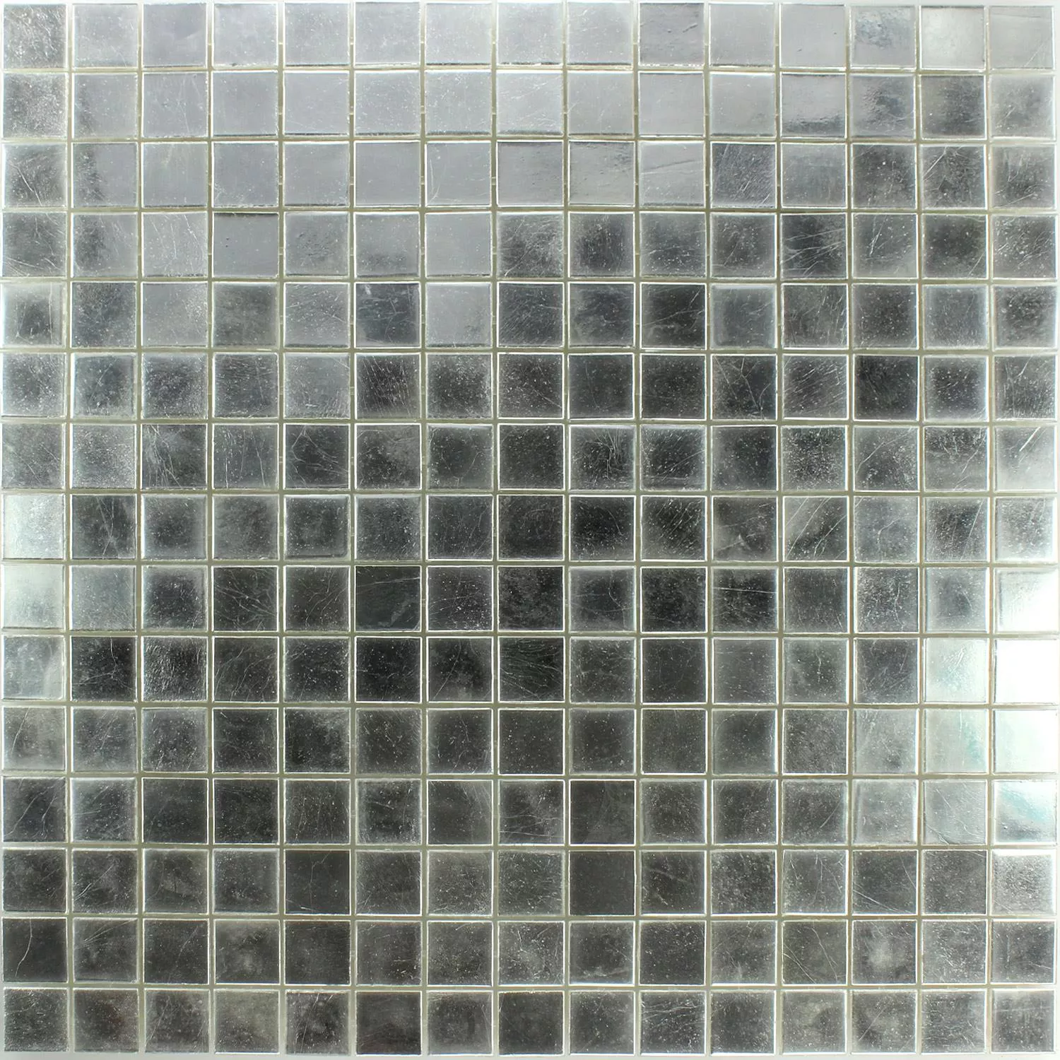 Trend-Vi Mosaik Fliser Glas Hvid Guld 24 Karat 2x2cm