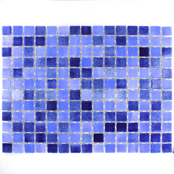 Prøve Glas Swimmingpool Mosaik  Blå Mix