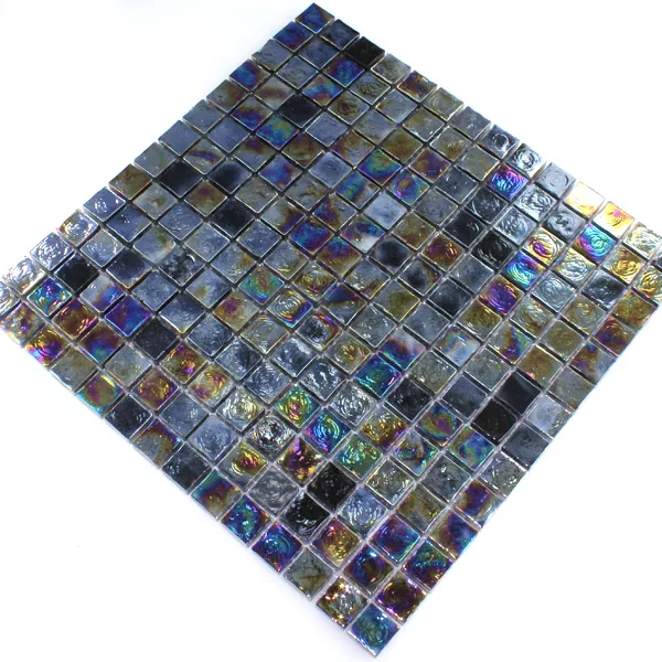 Mosaik Fliser Glas Effekt Petrol Black