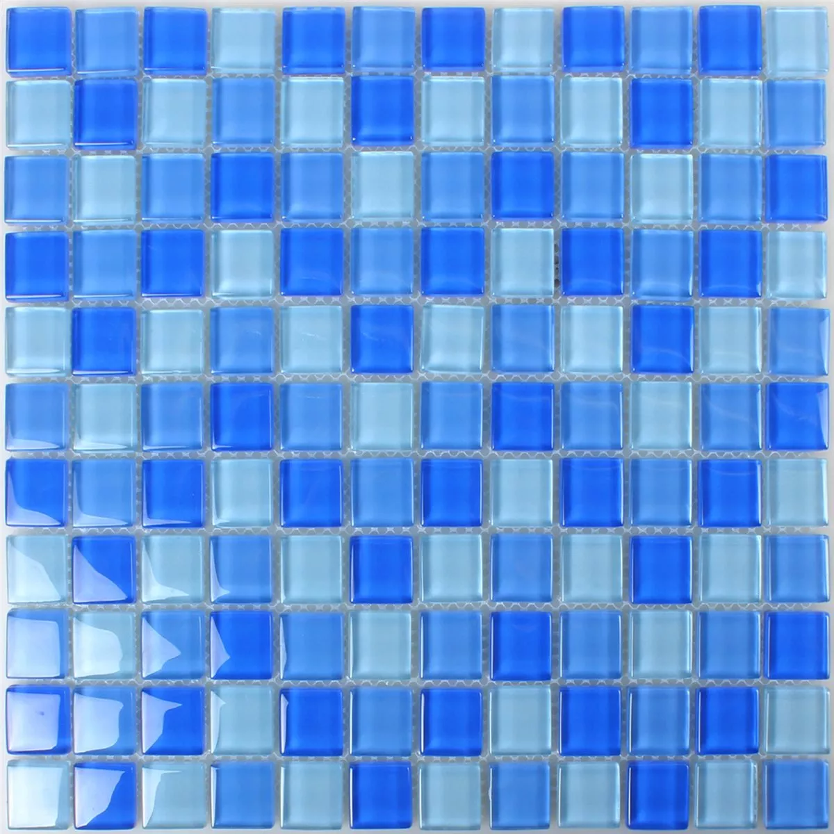 Prøve Glasmosaik Fliser Neptune Blå Mix