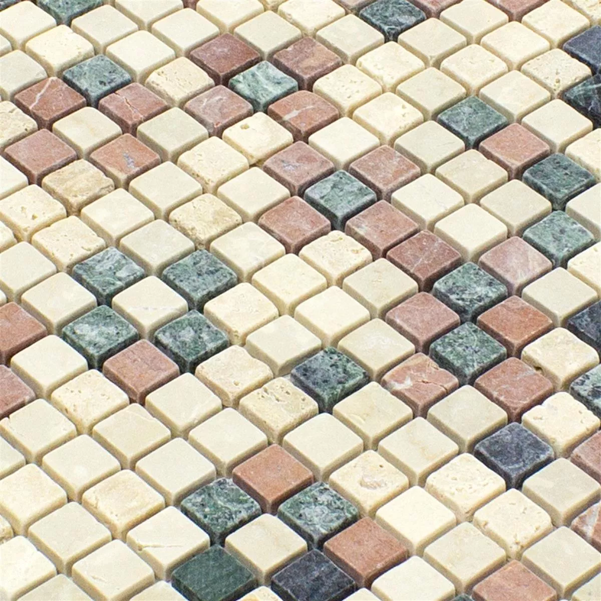 Marmor Mosaik Antebia Creme Beige Rød Grøn