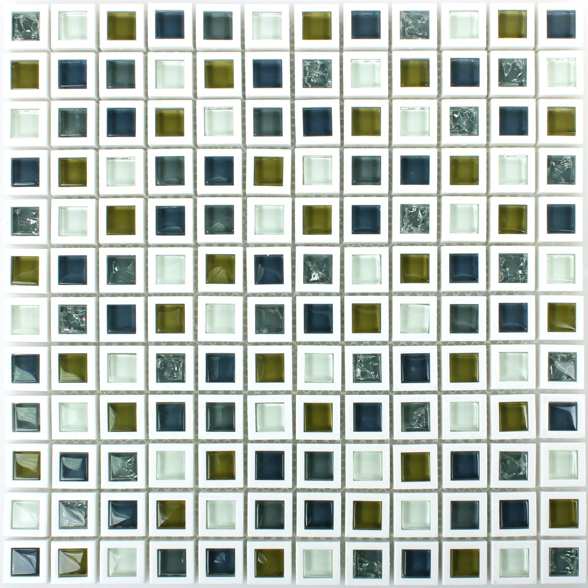 Glas Plast Mosaik Anatolia Grøn Hvid