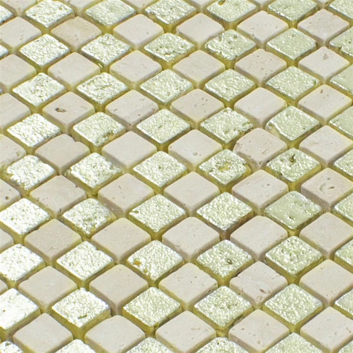 Prøve Marmor Natursten Mosaik Fliser Antika Mix Guld Creme