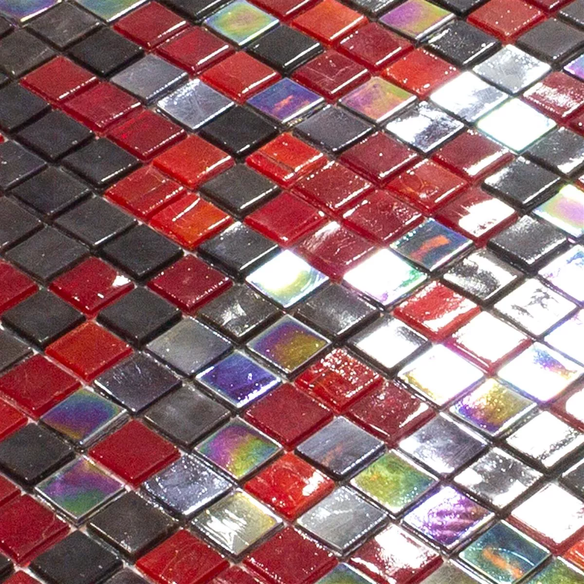 Glasmosaik Fliser Salsa Rød Sort