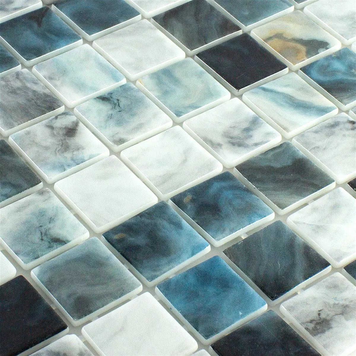 Swimmingpool Mosaik Baltic Blå Gra 38x38mm