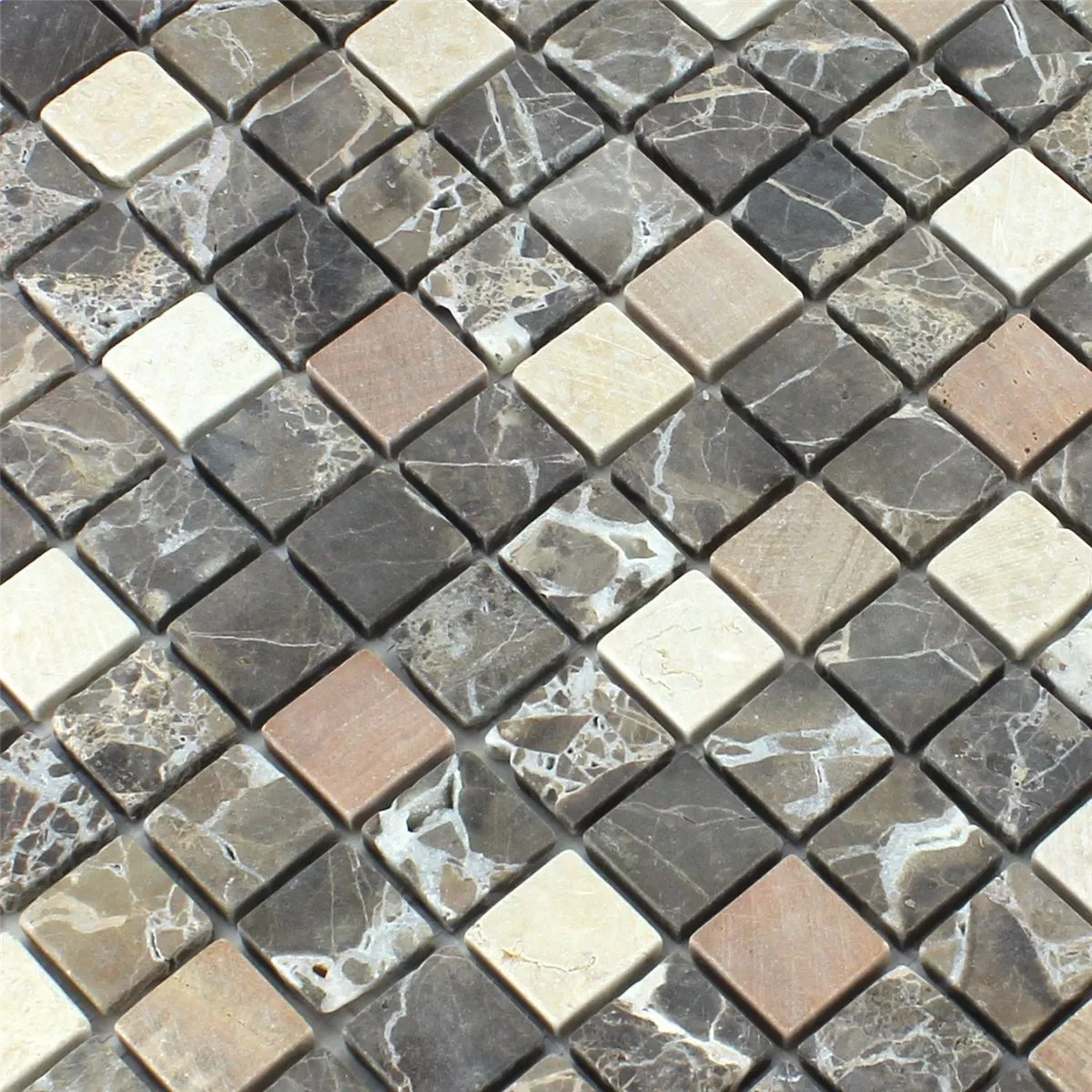 Mosaik Fliser Marmor Brun 23x23x7mm