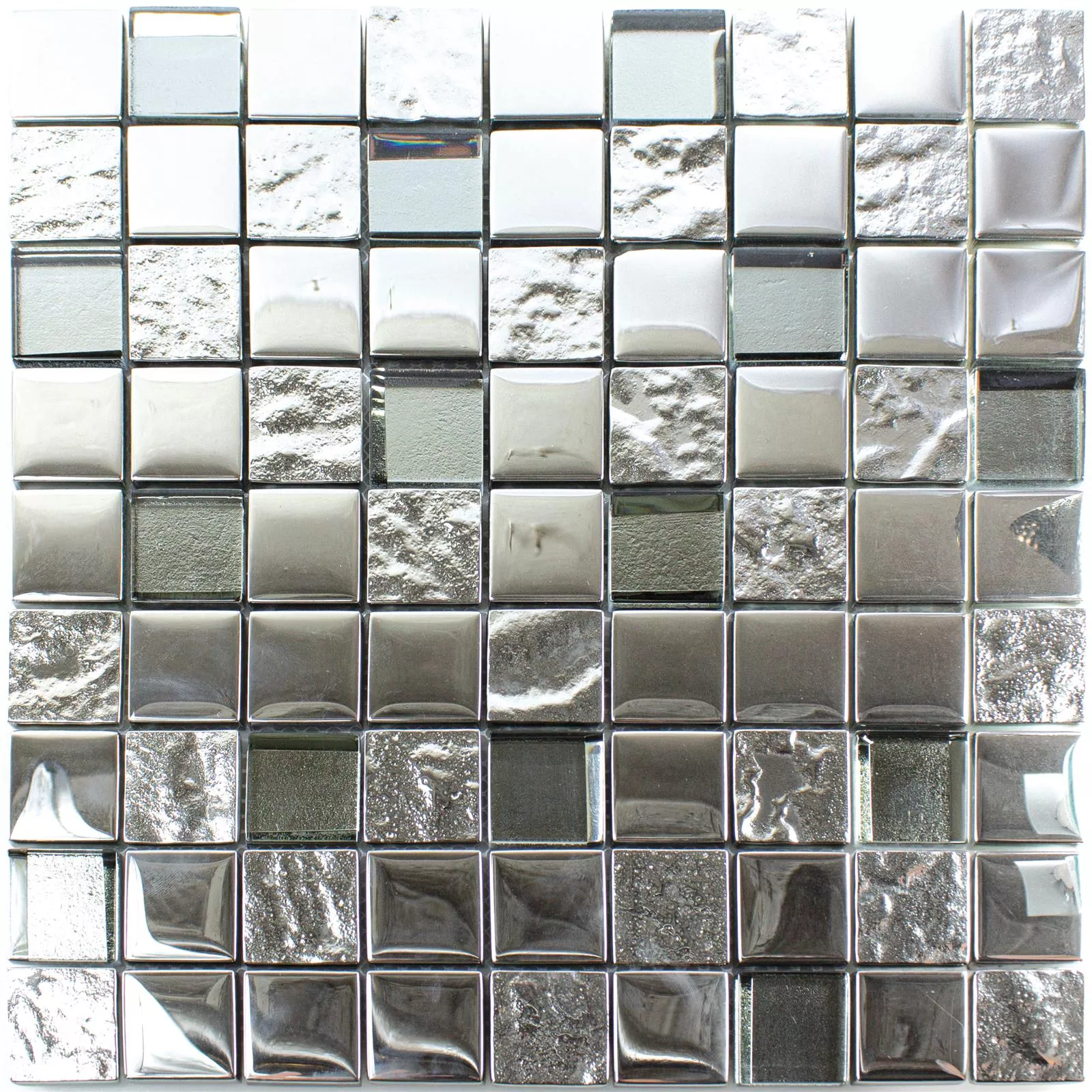 Prøve Glasmosaik Fliser Midland Sølv
