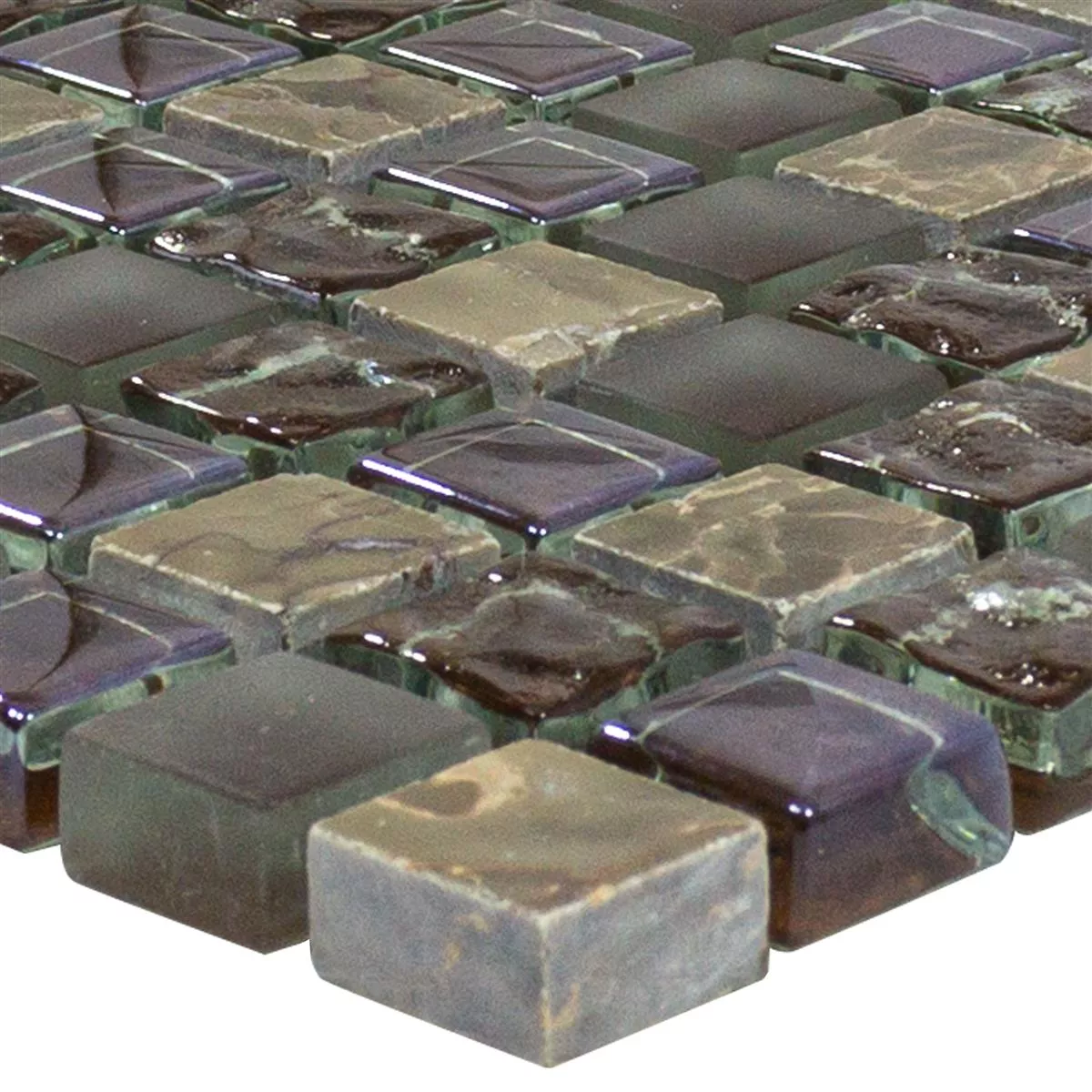 Mosaik Fliser Glas Marmor Estrella Brun Mosaik Fliser Glas Marmor Estrella Brun