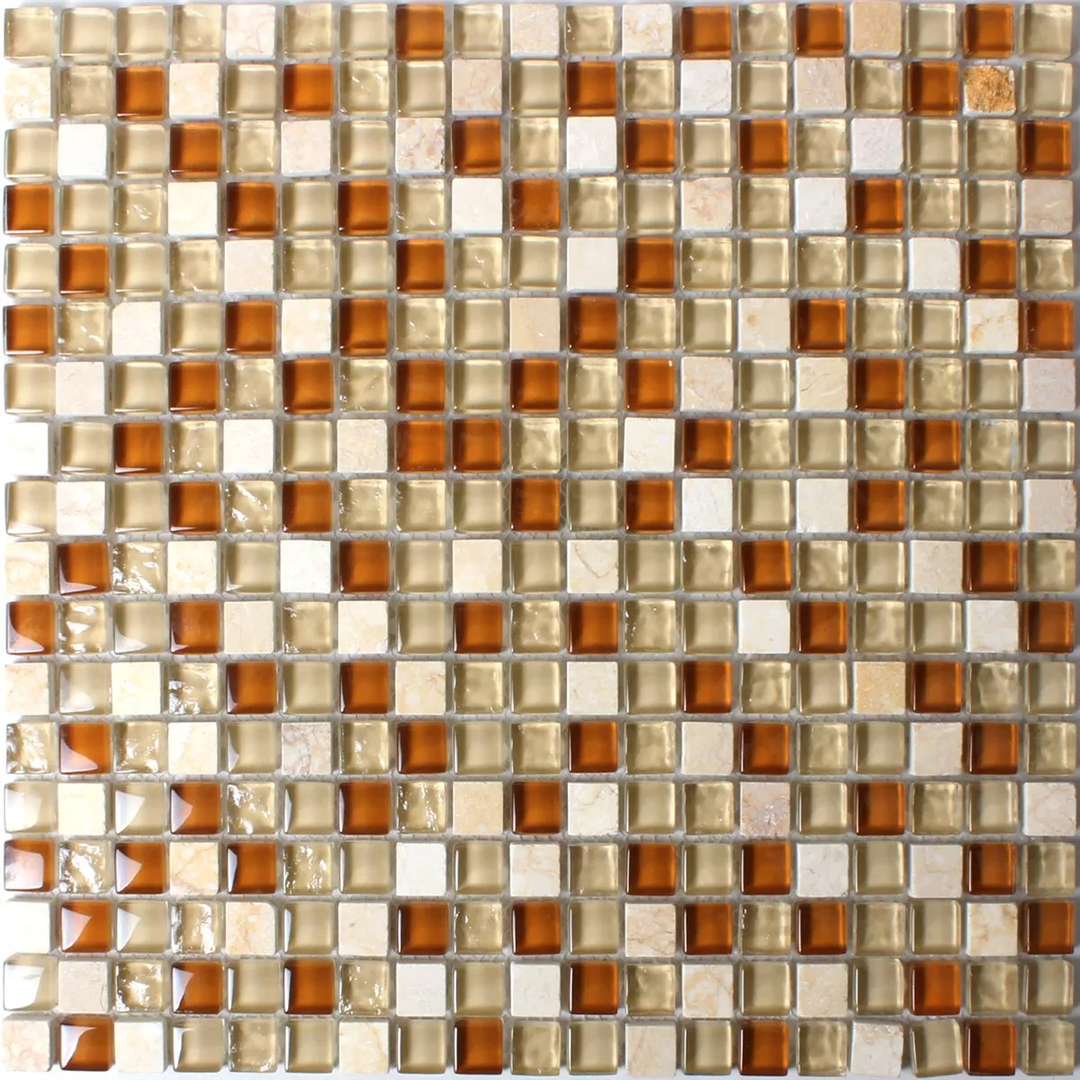 Prøve Mosaik Fliser Glas Marmor Brun Beige Skifer 