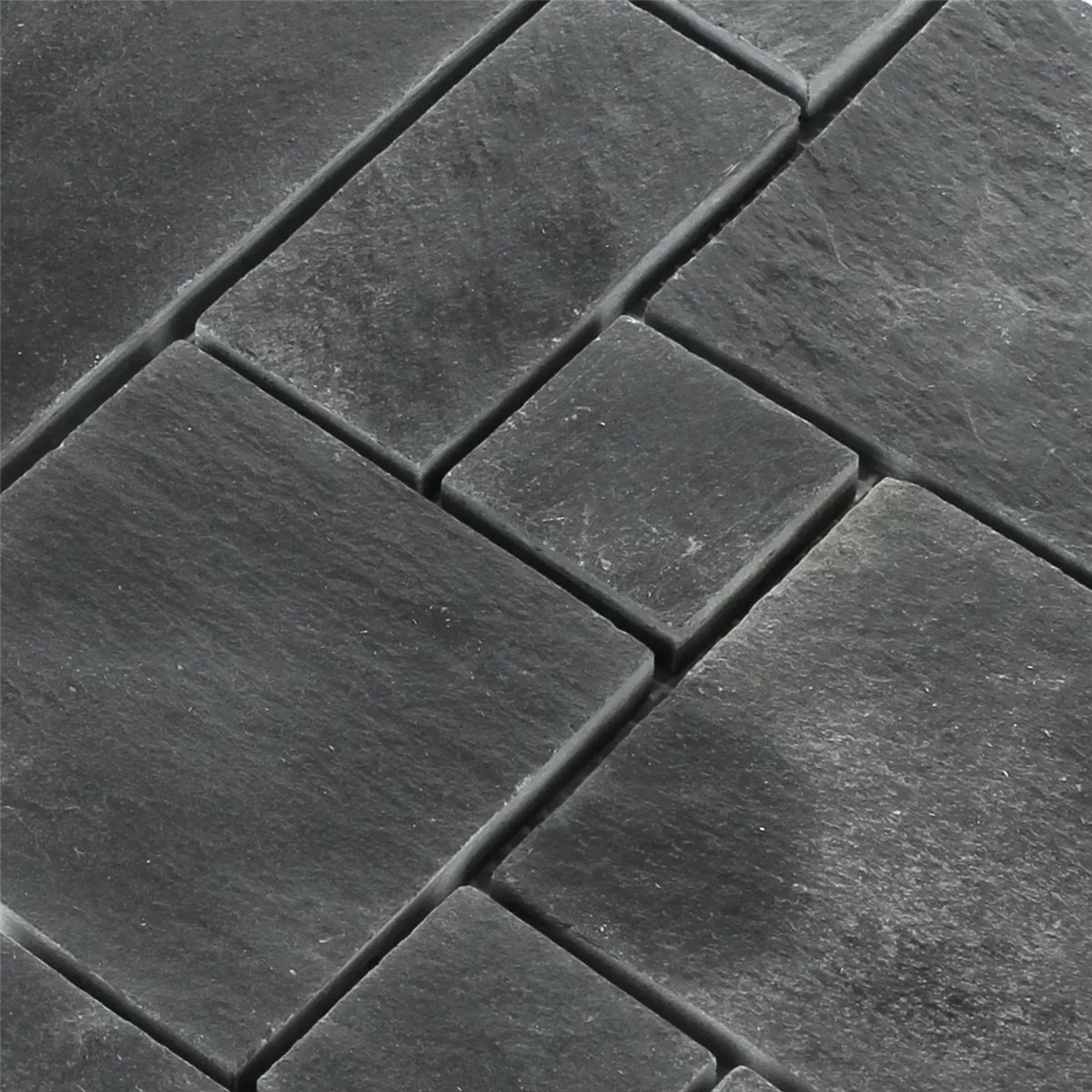 Mosaik Fliser Skifer Sort Roman Pattern