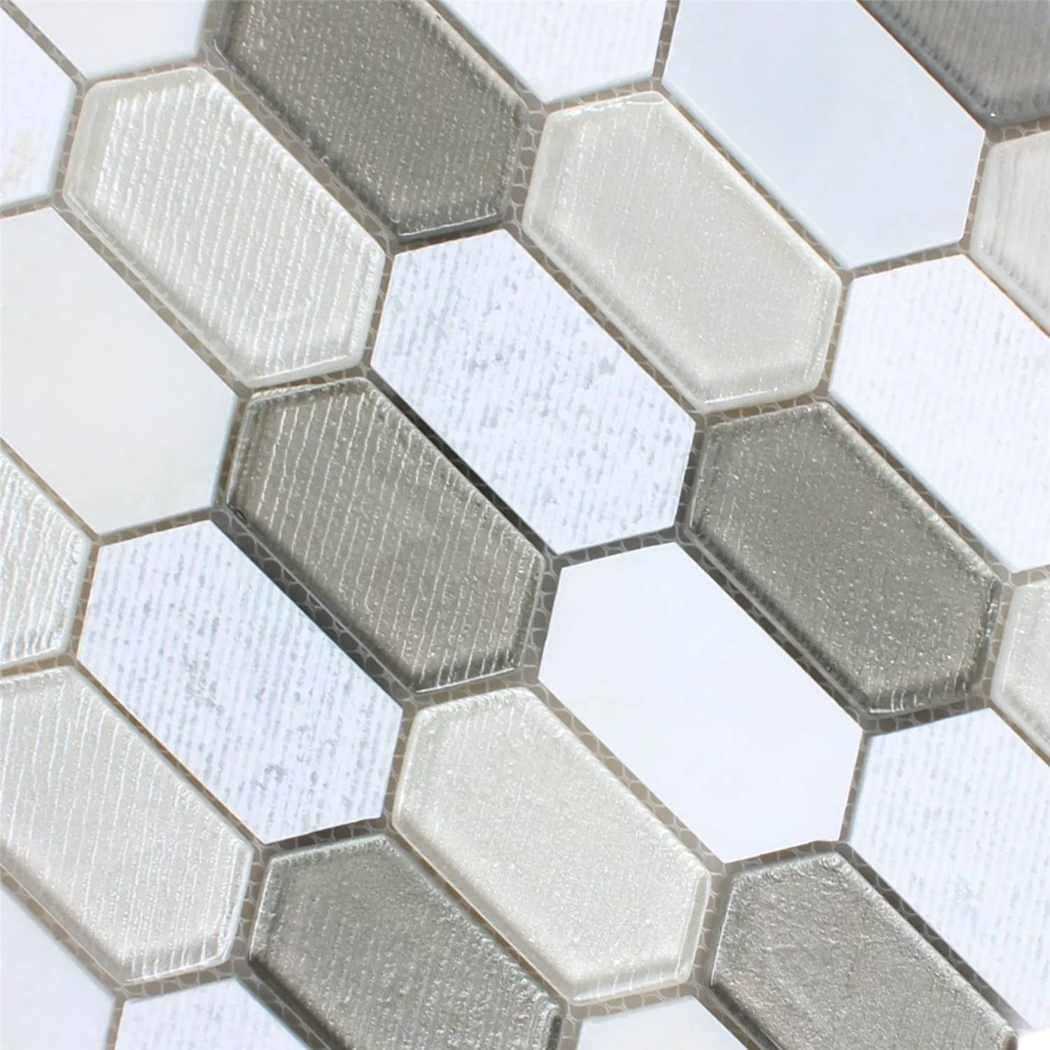 Mosaik Fliser Februata Hexagon Hvid Beige Gra