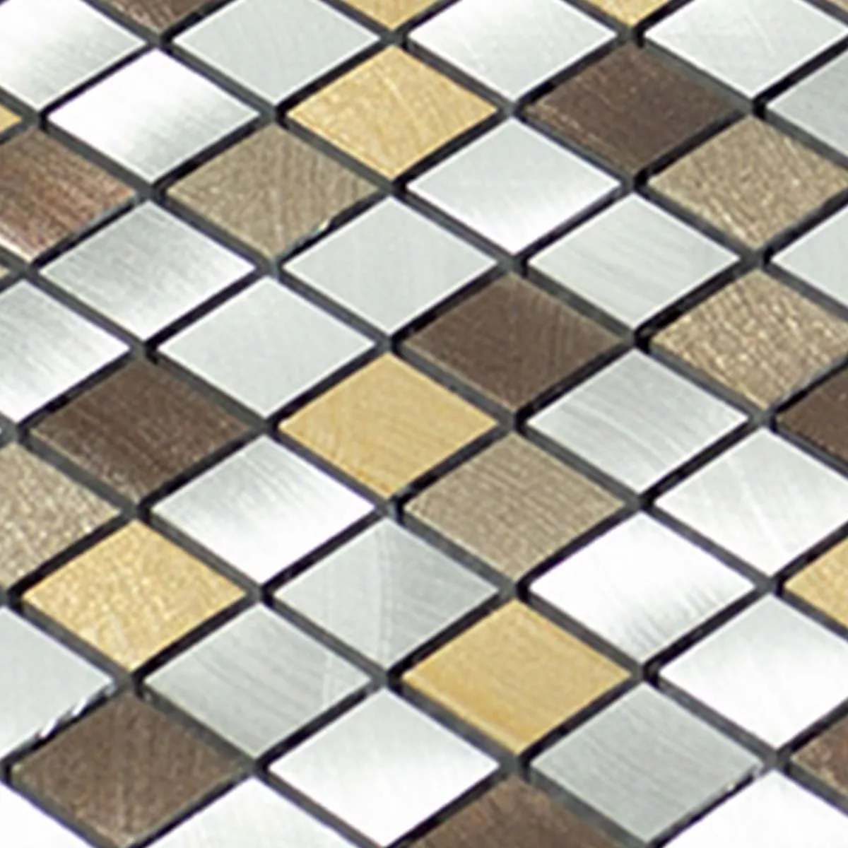 Prøve Aluminium Metal Mosaik Fliser Techvisto Brun Sølv