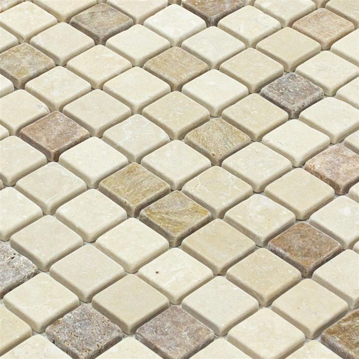 Marmor Natursten Mosaik Fliser Lorentes Lysbrun Mix
