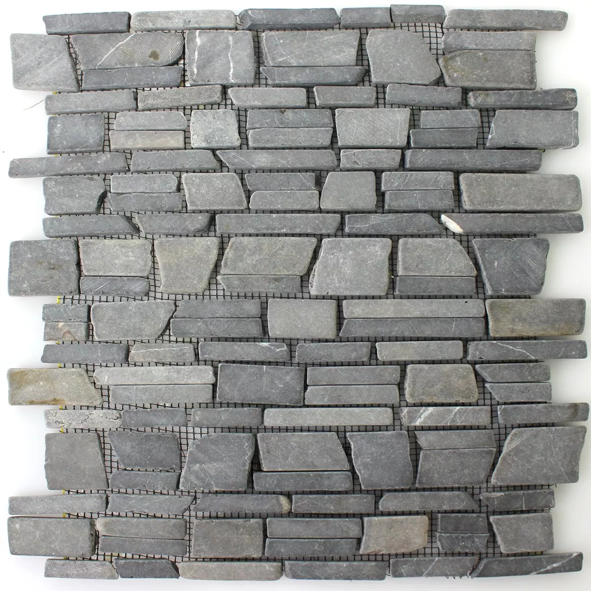 Mosaik Fliser Marmor Natursten Brick Neromarquina