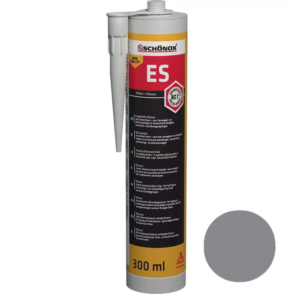 Schönox ES Platin Grå Fugemasse Silikone (300ml) Schönox ES Platin Grå Fugemasse Silikone (300ml)
