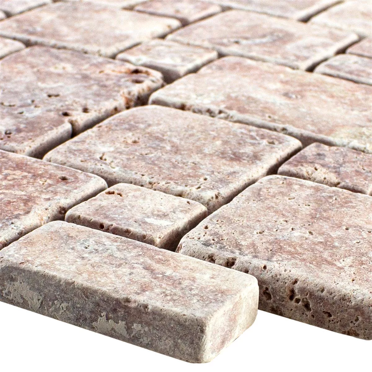 Natursten Travertin Mosaik Fliser LaGrange Rød Natursten Travertin Mosaik Fliser LaGrange Rød