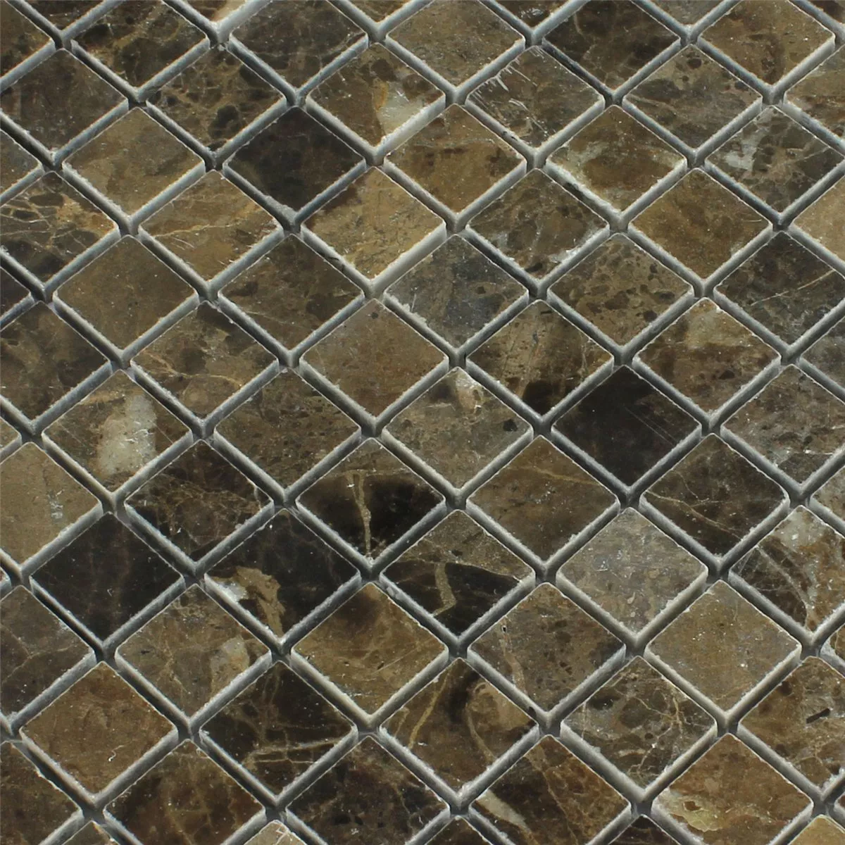 Mosaik Fliser Marmor Brun Poleret 23x23x7,5mm
