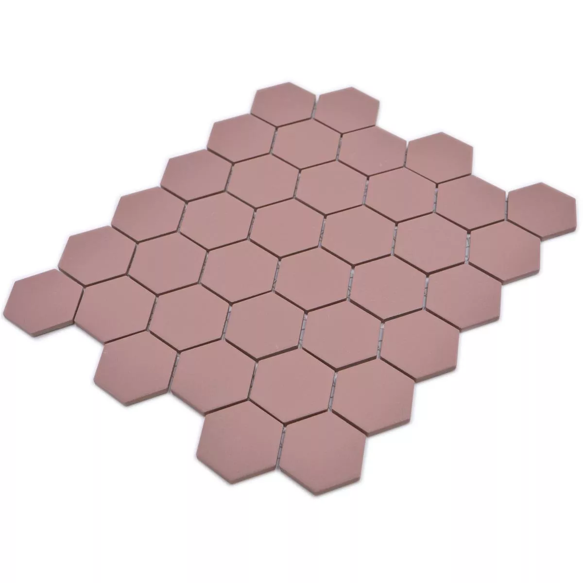 Prøve Keramikmosaik Bismarck R10B Hexagon Terracotta H51