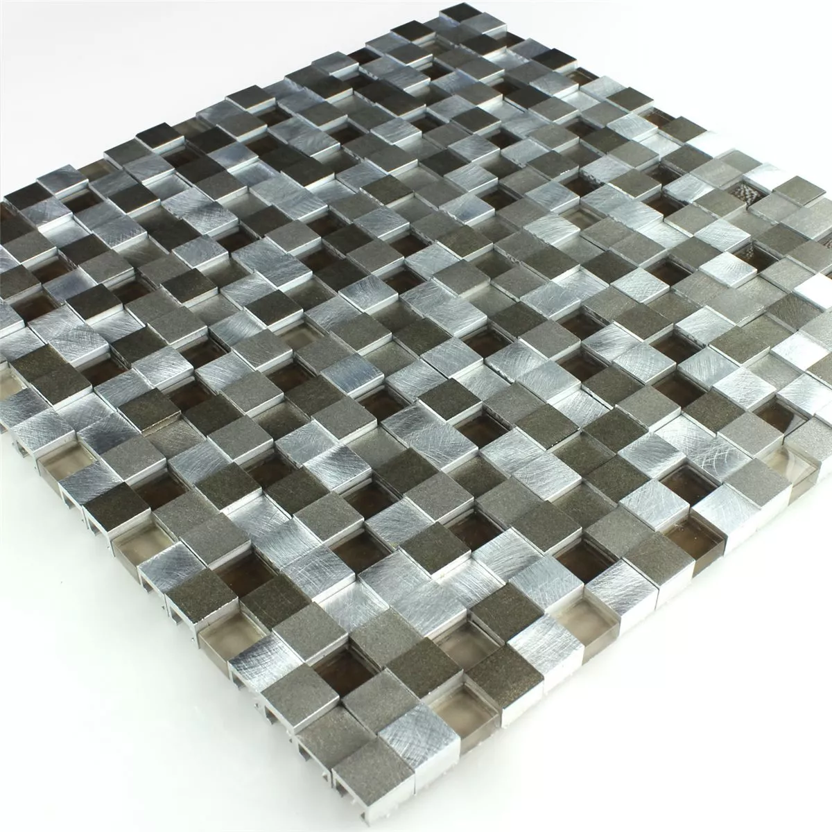 Design Fliser Aluminium Glas 3D Mosaik