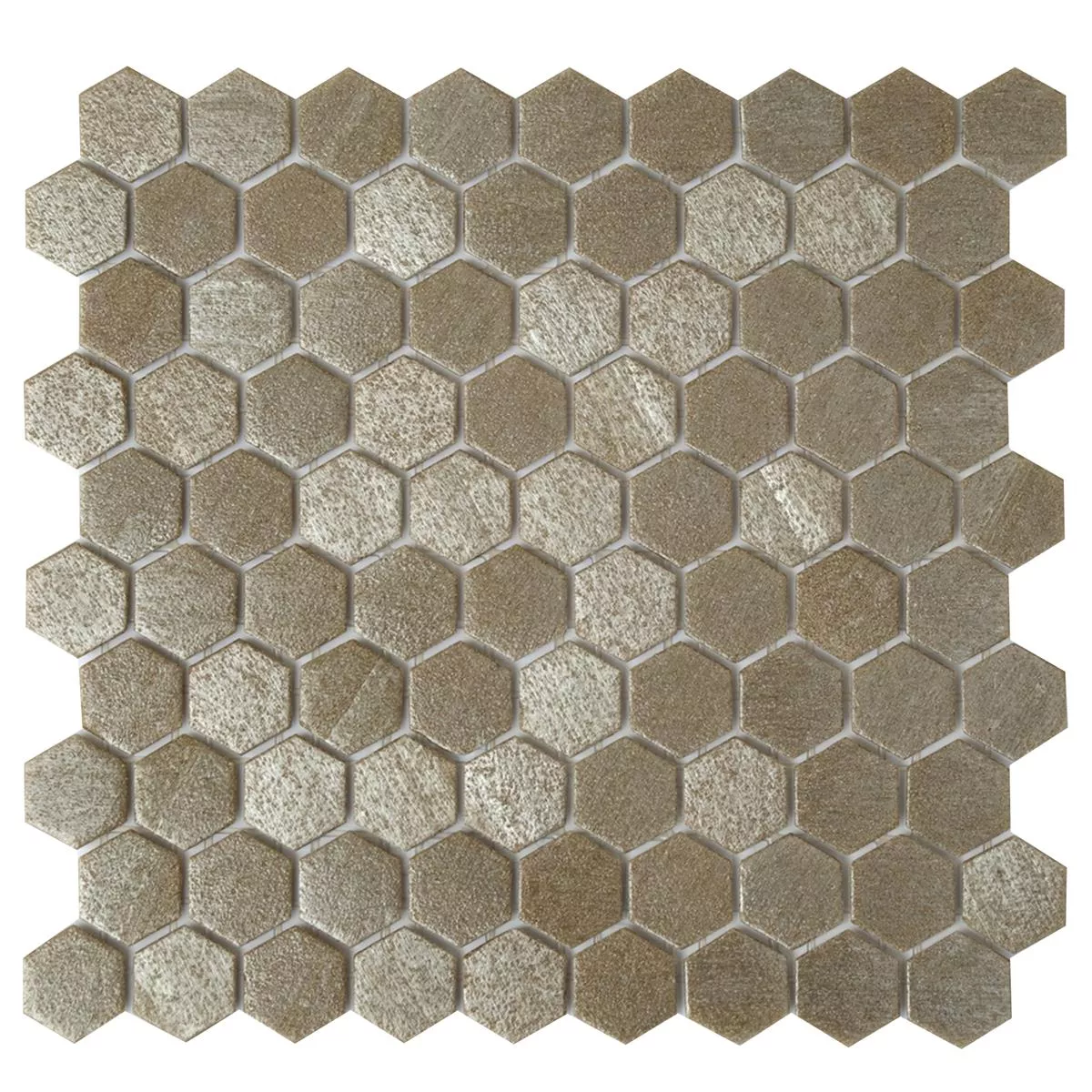 Glasmosaik Fliser Trend-Vi Hexagon 2120 Lysbrun