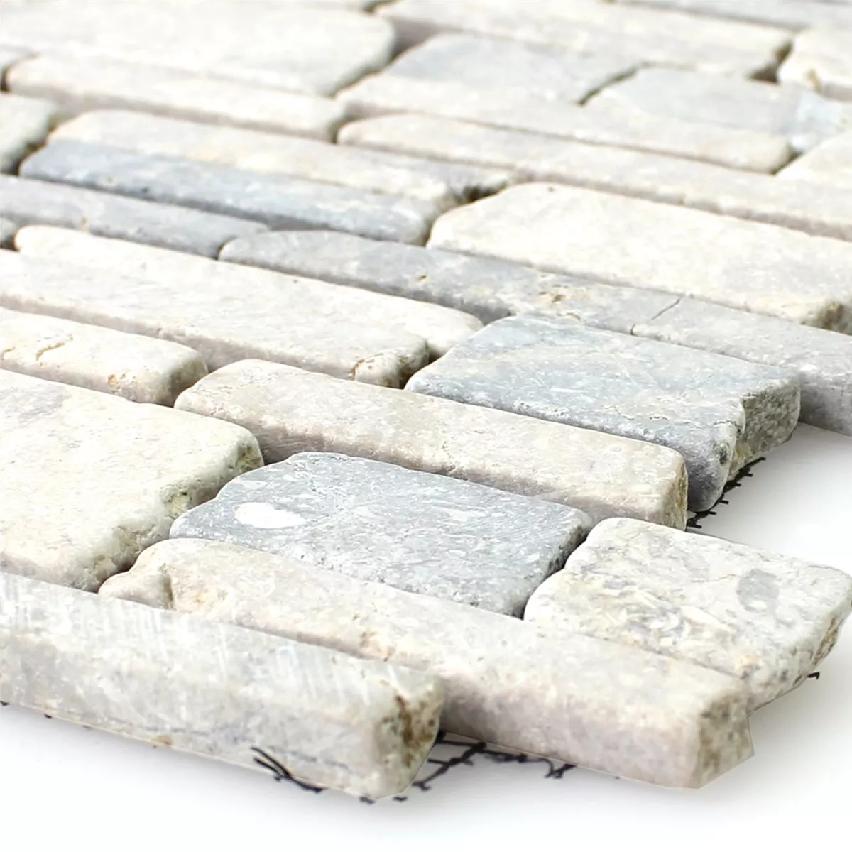 Prøve Mosaik Fliser Marmor Brick Uni Grey