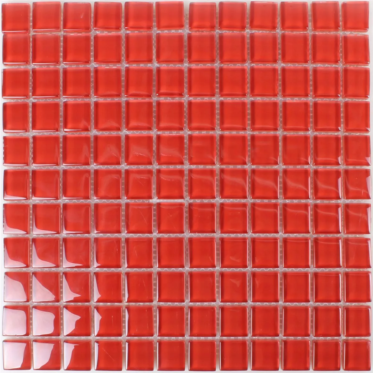 Prøve Mosaik Fliser Glas Rød Uni