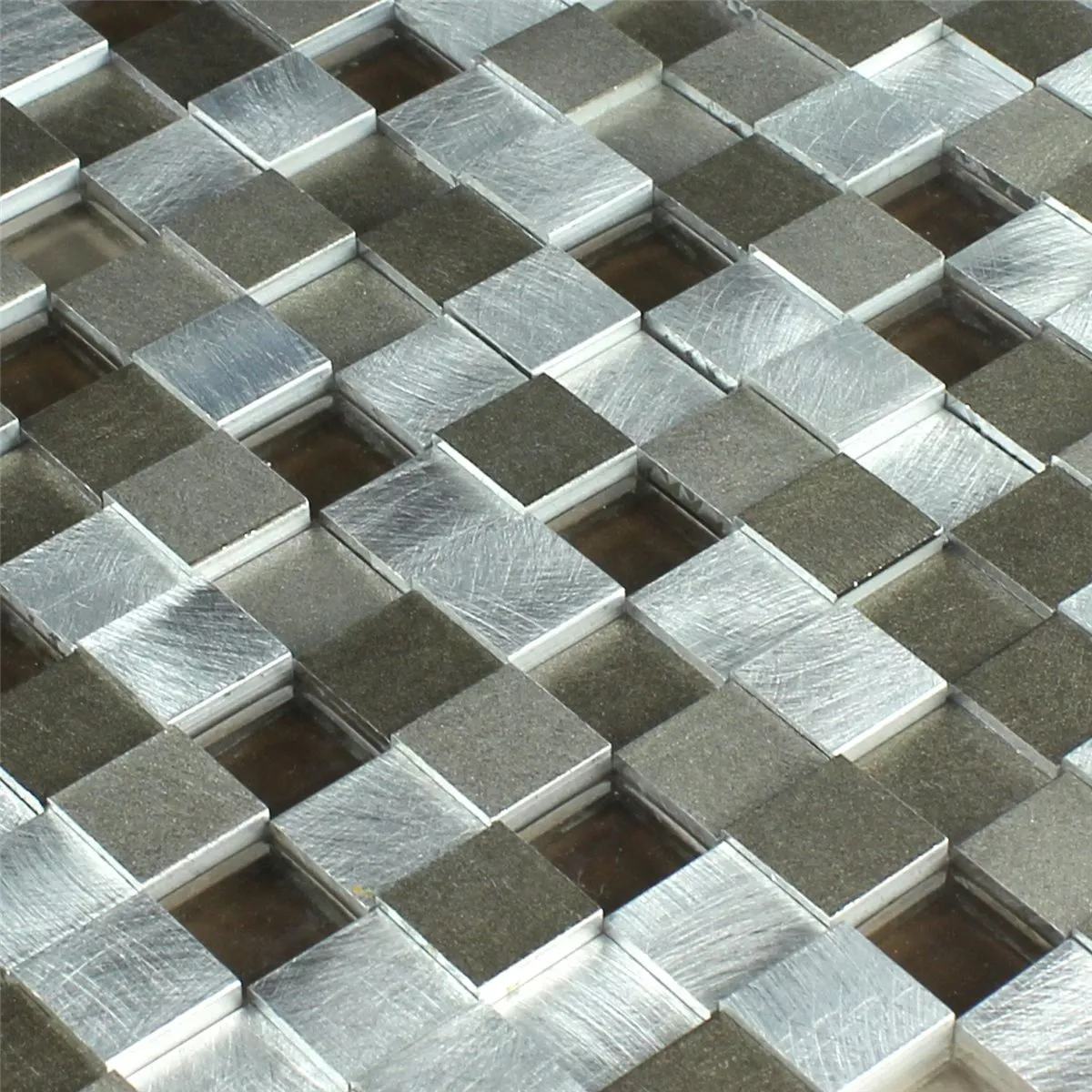 Design Fliser Aluminium Glas 3D Mosaik