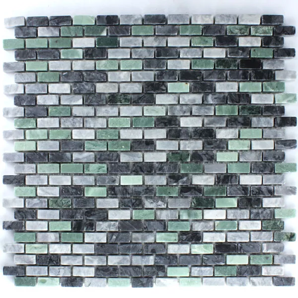Prøve Mosaik Fliser Marmor Brick Jade Sort Grøn