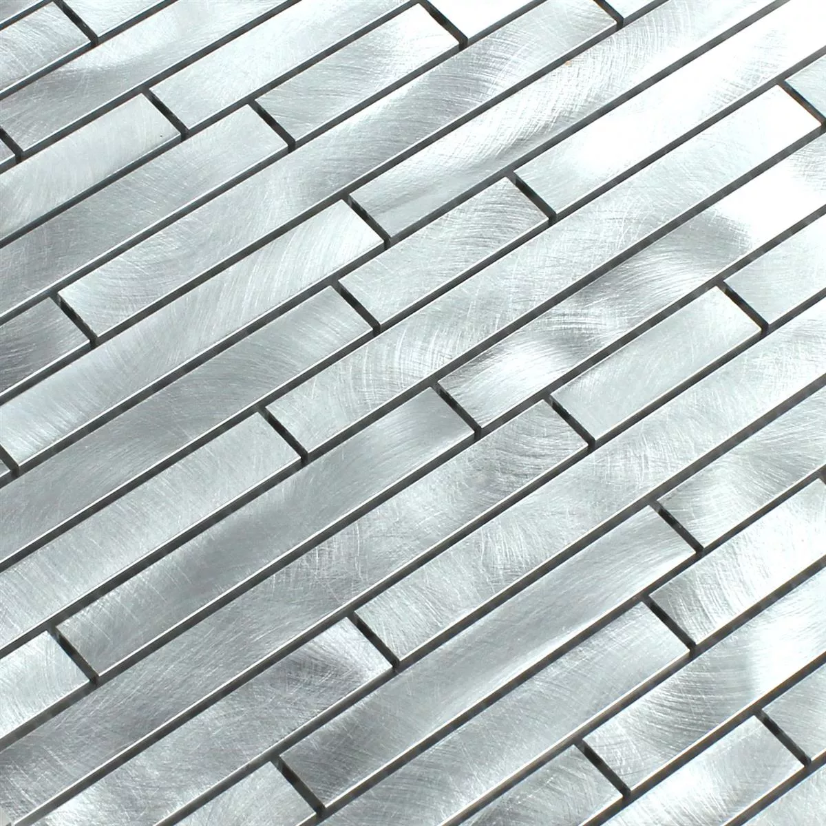 Aluminium Metal Mosaik Fliser Sølv Mix