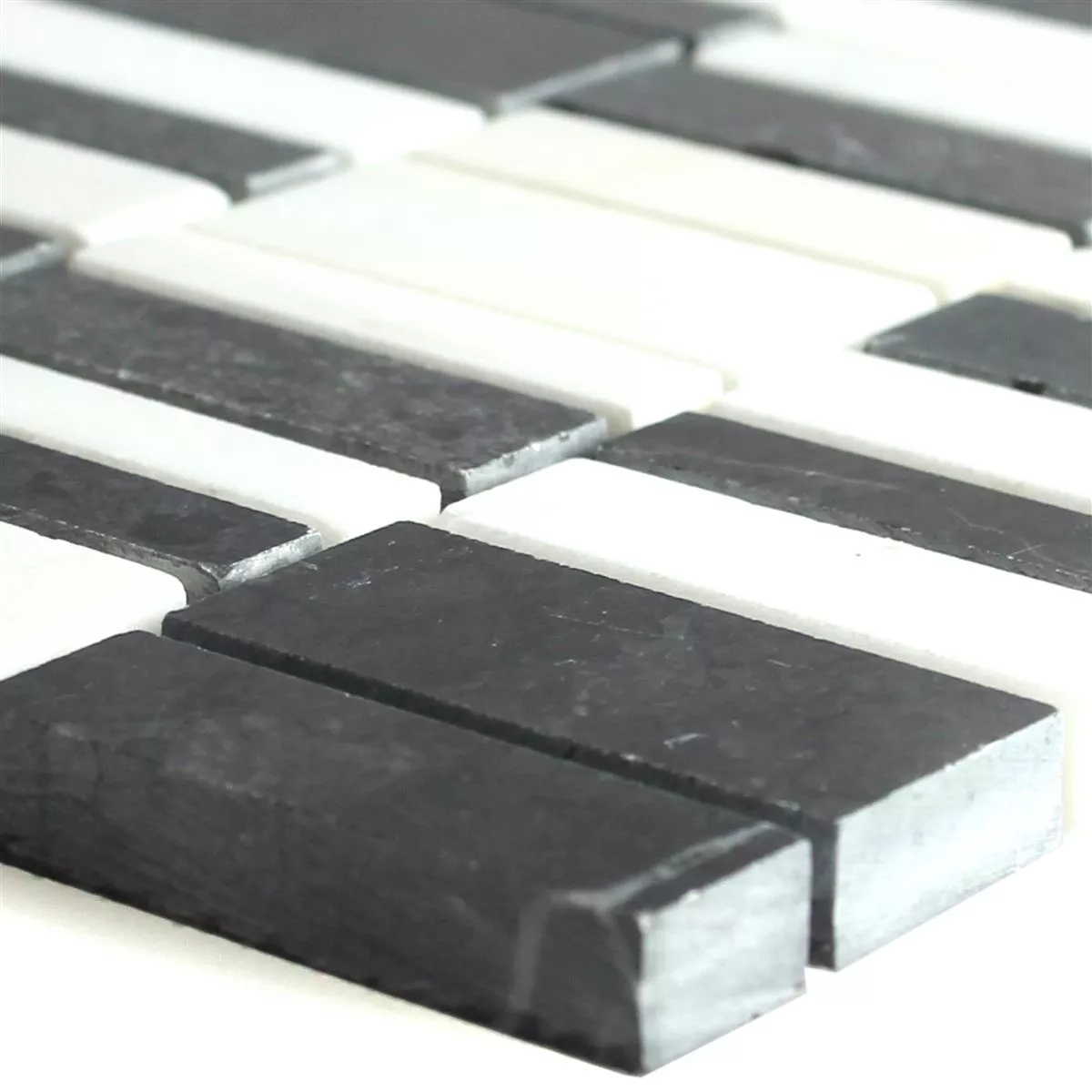 Marmor Mosaik Fliser Sunbury Sort Hvid