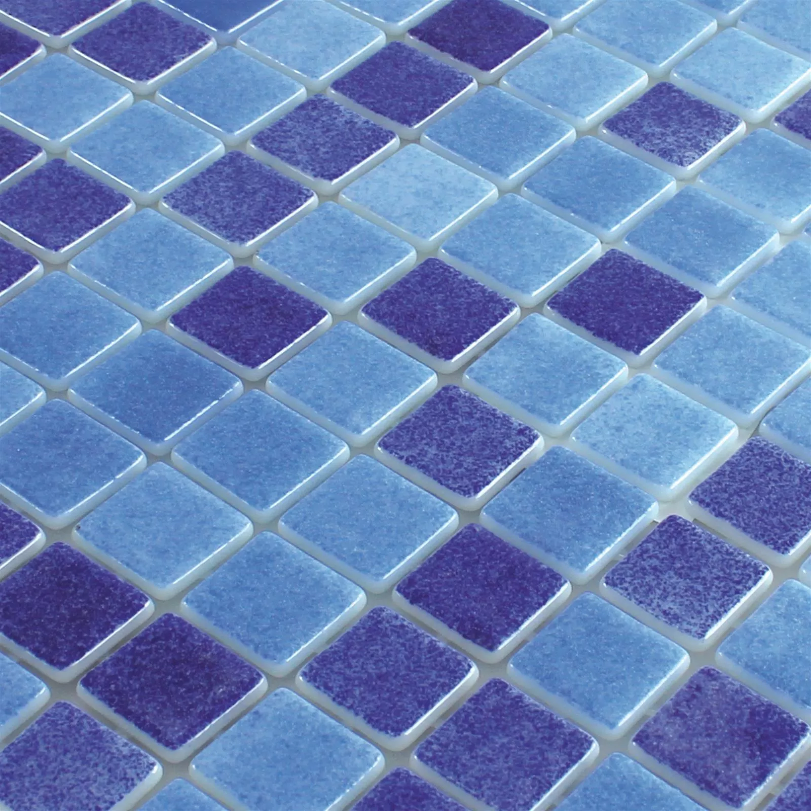 Glas Swimmingpool Mosaik Antonio Blå Mix