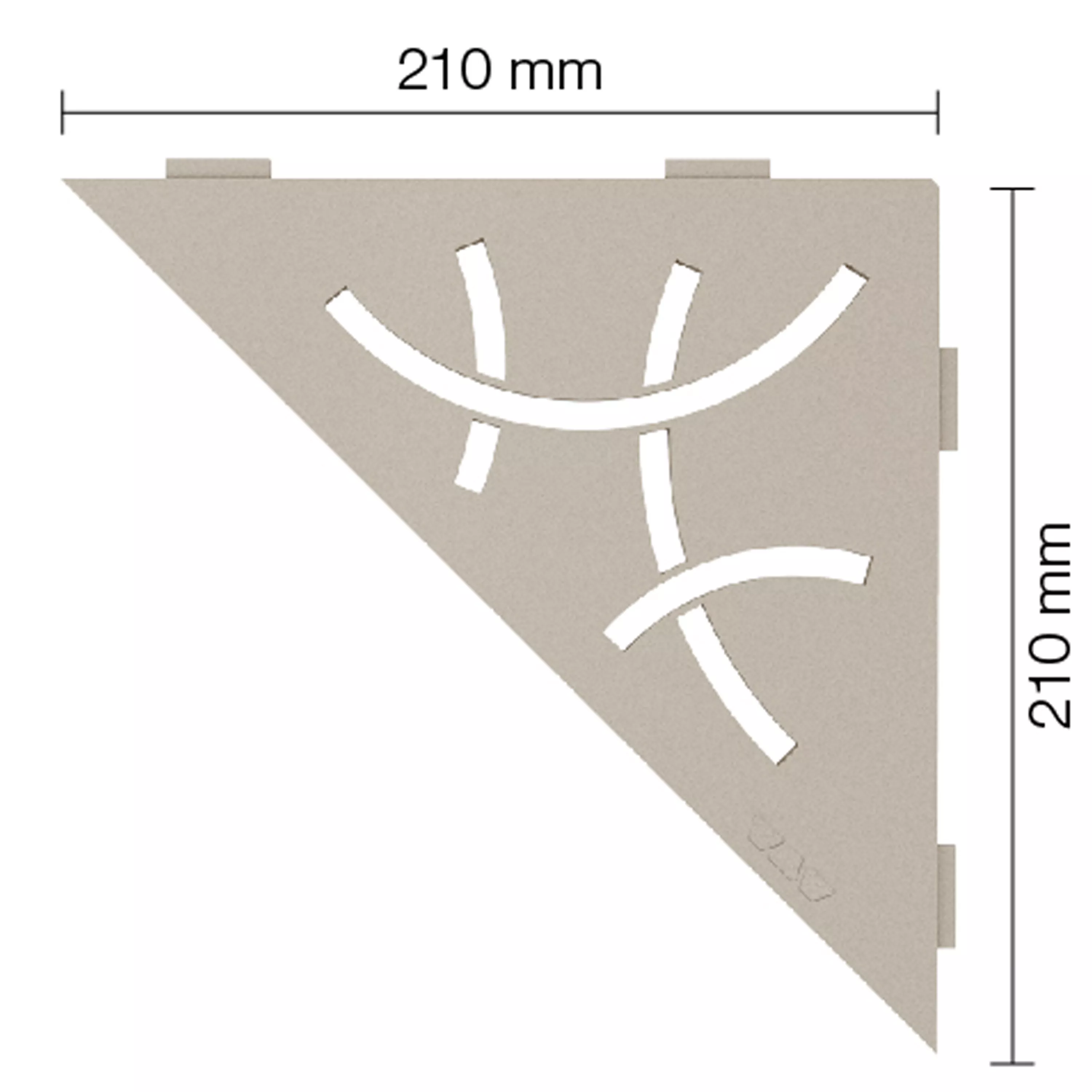 Schlüter væghylde trekant 21x21cm Curve Creme