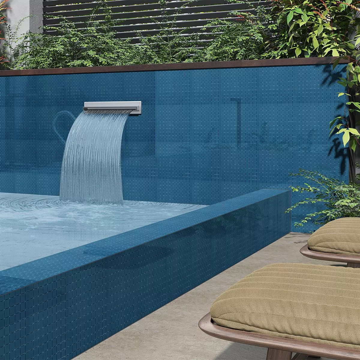 Glas Swimmingpool Mosaik Venetia Petrol