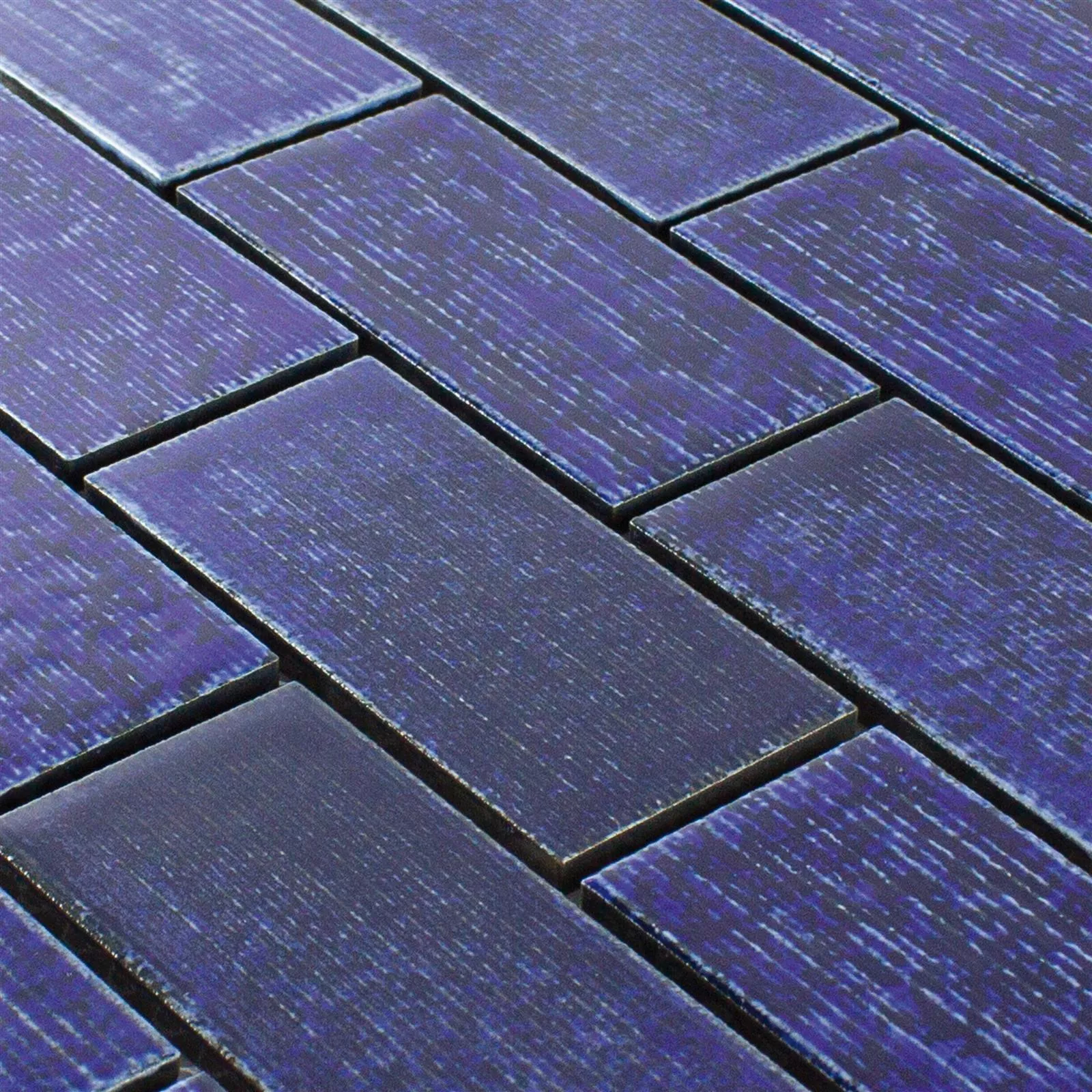Prøve Keramik Mosaik Fliser Bangor Strålende Blå Rektangel