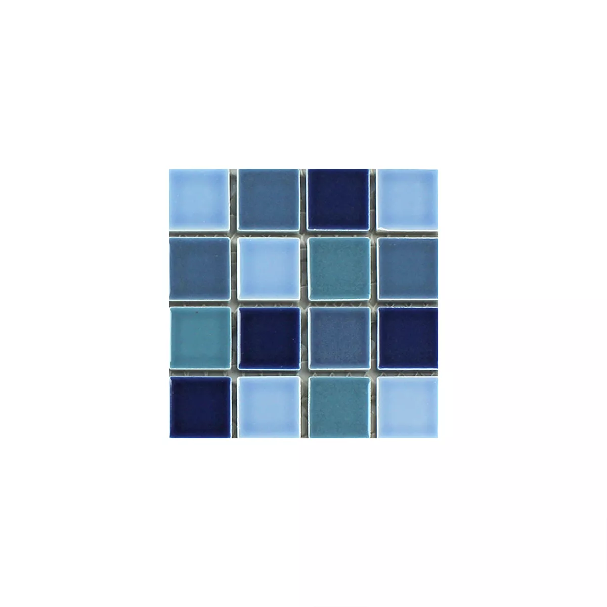 Prøve Mosaik Fliser Keramik Blå Mix Strålende